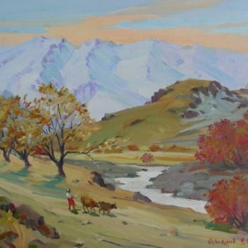 Malerei mit dem Titel "Valley in Vayk" von Gevorg Avagyan, Original-Kunstwerk