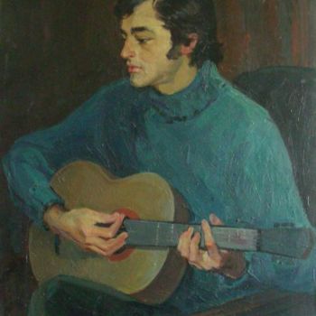 Painting titled "Guitar player" by Gevorg Avagyan, Original Artwork
