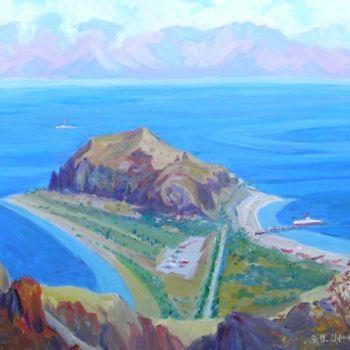 Painting titled "Sevan Peninsula" by Gevorg Avagyan, Original Artwork, Oil