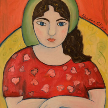 Painting titled "Girl" by Gf Shakira, Original Artwork, Oil