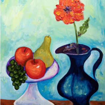 제목이 "Цветок с фруктами"인 미술작품 Gf Shakira로, 원작, 기름