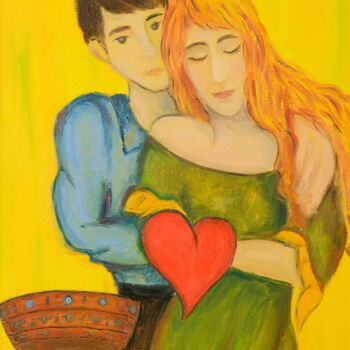 Painting titled "Love love" by Gf Shakira, Original Artwork, Oil