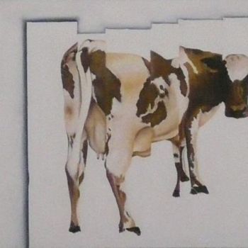 Peinture intitulée "La vache" par Gilles Galboud, Œuvre d'art originale