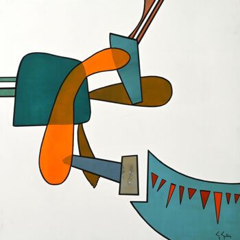 Peinture intitulée "Le Rhinoscaphe" par Gérard Gelin, Œuvre d'art originale, Acrylique