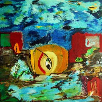 Картина под названием "The eyes" - Ladan Ghajar, Подлинное произведение искусства
