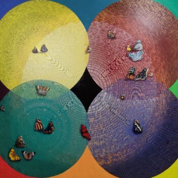 Malerei mit dem Titel "Happy Vibration-6" von Ghanshyam Gupta, Original-Kunstwerk, Acryl