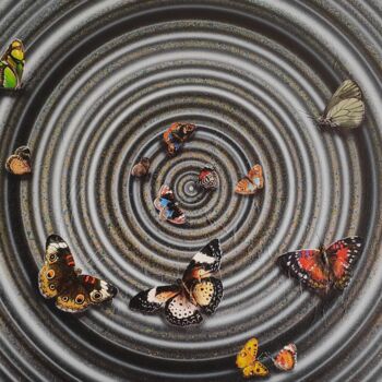 Malerei mit dem Titel "Happy Vibration-7" von Ghanshyam Gupta, Original-Kunstwerk, Acryl