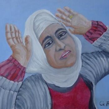 Peinture intitulée "Desolete Woman" par Ghassan Rached, Œuvre d'art originale, Huile