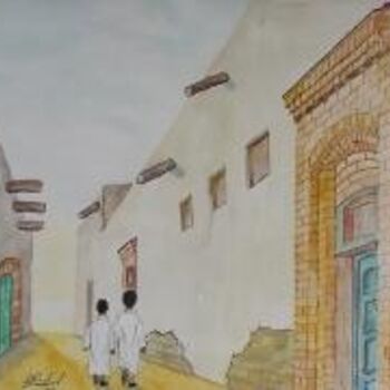 Malarstwo zatytułowany „Wandering in Kuwait” autorstwa Ghassan Rached, Oryginalna praca