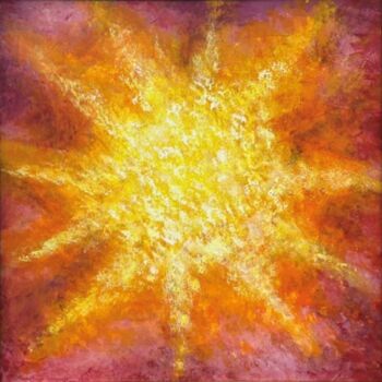 Peinture intitulée "Burst of Radiance" par Ghazala Nizami, Œuvre d'art originale, Acrylique