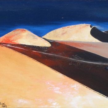 Painting titled "DUNES ET NUIT" by Ghislaine Driutti, Original Artwork