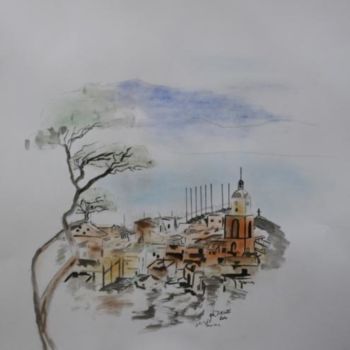 Drawing titled "SAINT TROPEZ" by Ghislaine Driutti, Original Artwork