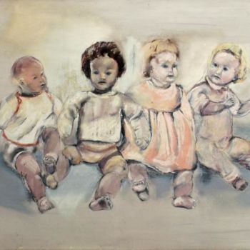 Картина под названием "portrait de famille" - Anneghelf, Подлинное произведение искусства