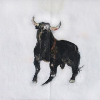 Картина под названием "taureau" - Anneghelf, Подлинное произведение искусства