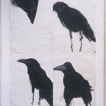 Peinture intitulée "oiseaux" par Anneghelf, Œuvre d'art originale