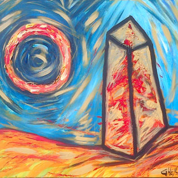 Painting titled "L'Espace du Dialogu…" by Patrick Gheysen, Original Artwork, Oil