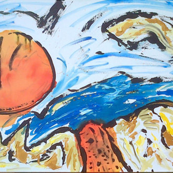 Картина под названием "Drôme et collines" - Patrick Gheysen, Подлинное произведение искусства, Масло
