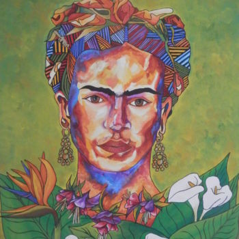 Painting titled "Frida Kahlo" by Ghislaine, Original Artwork, Acrylic