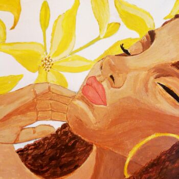 Pintura intitulada "Vanilla" por Ghislaine Carmel, Obras de arte originais, Guache