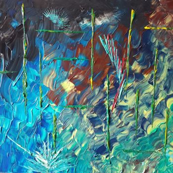 Painting titled "Onde océane" by Ghislaine Laredina, Original Artwork