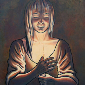 Peinture intitulée "Lumière pour mon pè…" par Ghislaine Letourneur, Œuvre d'art originale, Huile