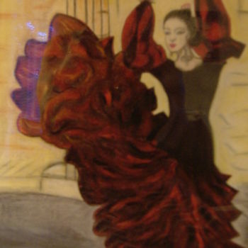 Картина под названием "Andalouse" - Ghislaine Limbour, Подлинное произведение искусства, Пастель
