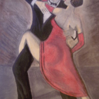 Schilderij getiteld "Tango" door Ghislaine Limbour, Origineel Kunstwerk, Pastel
