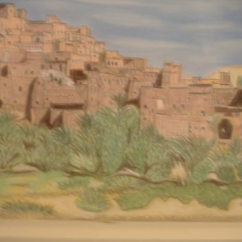 Peinture intitulée "Warzazate" par Ghislaine Limbour, Œuvre d'art originale, Pastel