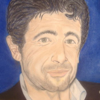 Peinture intitulée "Patrick Bruel" par Ghislaine Limbour, Œuvre d'art originale, Pastel