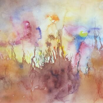 Painting titled "Atmosphère" by Ghislaine Rimmen-Mohl, Original Artwork, Watercolor