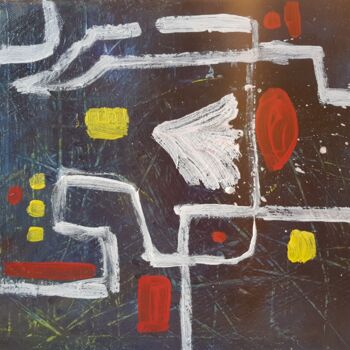 Painting titled "Labyrinthe" by Ghislaine Rimmen-Mohl, Original Artwork, Acrylic