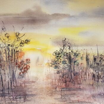 Painting titled "Hiver22" by Ghislaine Rimmen-Mohl, Original Artwork, Watercolor