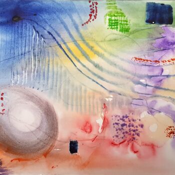 Peinture intitulée "color mouvement" par Ghislaine Rimmen-Mohl, Œuvre d'art originale, Aquarelle