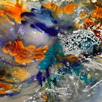 Pittura intitolato "Flowing river" da Ghislaine Rimmen-Mohl, Opera d'arte originale, Inchiostro