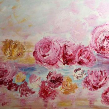 Peinture intitulée "La ronde des fleurs" par Ghislaine Busson, Œuvre d'art originale