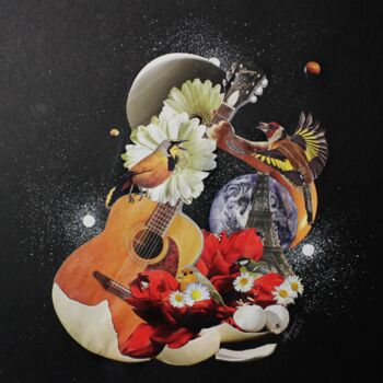 Colagens intitulada "Rapsodie - Collage…" por Ghislaine Gabet, Obras de arte originais, Colagens