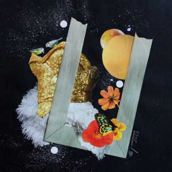 Collages intitulée "Soirée festive" par Ghislaine Gabet, Œuvre d'art originale, Collages