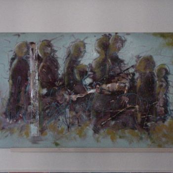 Painting titled "groupe" by Ghislaineh, Original Artwork, Oil