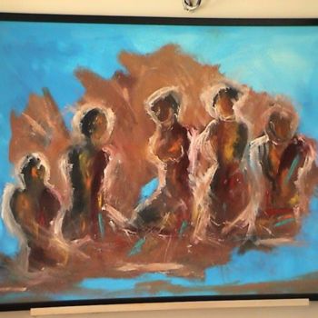 Painting titled "groupe2" by Ghislaineh, Original Artwork, Oil