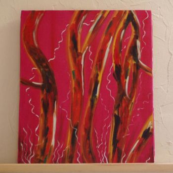 Painting titled "fushia" by Ghislaineh, Original Artwork