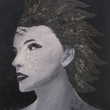 Painting titled "belle de nuit" by Ghislaine Phelut-Sanchez, Original Artwork