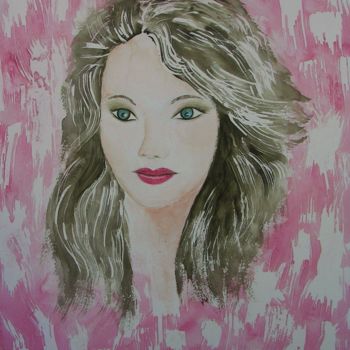 Painting titled "Elisa" by Ghislaine Phelut-Sanchez, Original Artwork, Watercolor