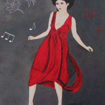 Painting titled "Sur un pas de danse" by Ghislaine Phelut-Sanchez, Original Artwork