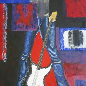 Peinture intitulée "guitar.jpg" par Ghislaine Sabiti, Œuvre d'art originale