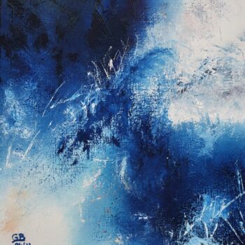 Malarstwo zatytułowany „La vague du Cosmos” autorstwa Ghita Benkirane, Oryginalna praca, Olej Zamontowany na Drewniana rama…