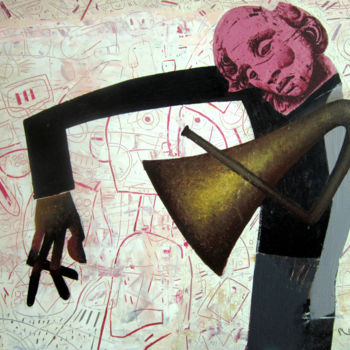 Pintura titulada "am un inger pazitor" por Gheorghe Lungu, Obra de arte original, Acrílico