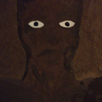 Painting titled "l'homme sans oreille" by Ghost, Original Artwork, Oil