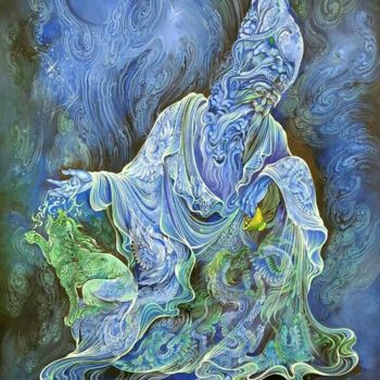 Картина под названием "hand painting water…" - Ramazan Gheysari, Подлинное произведение искусства, Акварель