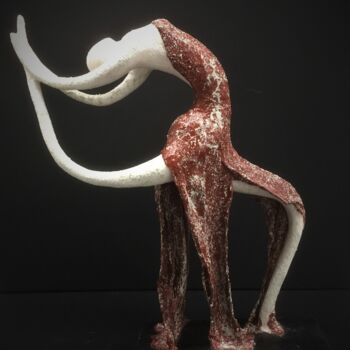Sculpture titled "Libre mouvement" by Ghyslaine Leonelli, Original Artwork, Polymer clay