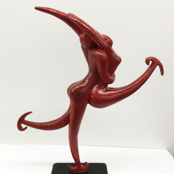 Escultura titulada "Red ice dance" por Ghyslaine Leonelli, Obra de arte original, Resina